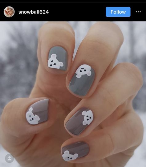 Cute Nail Art For Short Nails, Cut Dog Nails, Cartoon Nail Designs, Nail Trimming, Animal Nail Art, Bears Nails, Beauty Hacks Nails, Retro Nails, Hello Nails