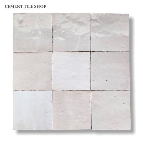 Cement Tile Shop - Encaustic Cement Tile: In Stock Zellige Tile Zia Tile, Neutral Tile, Moroccan Zellige, Cement Tile Shop, White Tile Backsplash, Zellige Tiles, Cle Tile, Timeless Kitchen, Encaustic Cement Tile