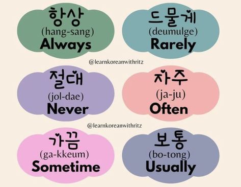 Learn Korean Phrases, Colors In Korean, Cute Korean Words, Pfp Korean, Korean Conversation, Learning Korean Grammar, Korean Slang, Grammar Notes, English Grammar Notes