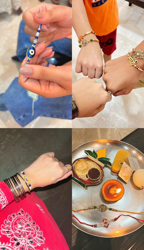 Rakhi Photo Ideas, Rakhi Pics, Rakhi Aesthetic, Raksha Bandhan Photography, Stickers Quotes, Best Couple Pictures, Sisters Photoshoot Poses, Creative Stickers, Ankle Bracelets Diy