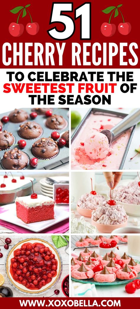 Best Cherry Recipes, Recipes Using Cherries, Recipes With Cherries, Cherry Desert, Cherry Dessert Recipes, Sweet Cherry Recipes, Cherries Recipes, Tart Cherries Recipes, Summertime Desserts