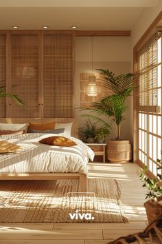 Nature Vibe Bedroom, Japandi Inspired Bedroom, Earthy Tones Decor, Asian Boho Decor, Cozy Calm Bedroom, Bamboo Bedroom Decor, Cozy Room Vibes, Japandi Studio Apartment, Bedroom Ideas Boho Earthy