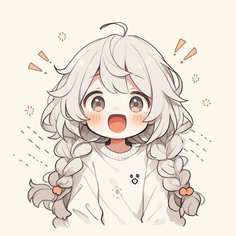 Long White Hair, Images Kawaii, Chibi Anime Kawaii, Cute Doodles Drawings, Cute Anime Chibi, Cute Kawaii Drawings, Chibi Drawings, Cute Cartoon Drawings, Fete Anime