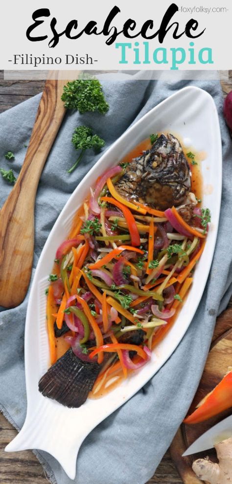 Sweet And Sour Fish Recipe, Sweet Sour Fish, Fish Escabeche, Tilapia Dishes, Escabeche Recipe, Sweet And Sour Fish, Sweet And Sour Sauces, Tilapia Recipes, Sweet And Sour