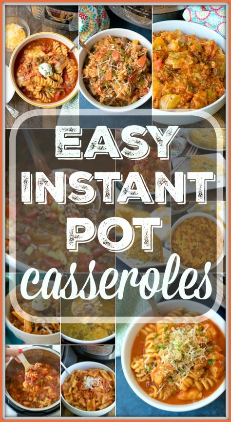 If you're looking for some easy Instant Pot casseroles we have a bunch! Kid approved casserole dinners cooked in your pressure cooker in no time at all and no need to turn your oven on during the hot summer months! If comfort food is your style, in less than 20 minutes you can have meals ready that everyone will love. #instantpot #pressurecooker #casseroles #casserole #groundbeef #cheesy #easy via @thetypicalmom Instant Pot Casserole, Casserole Dinners, Pressure Cooking Recipes, Electric Pressure Cooker Recipes, Best Instant Pot Recipe, Instant Pot Soup, Healthy Instant Pot Recipes, Easy Instant Pot Recipes, Instant Pot Dinner Recipes