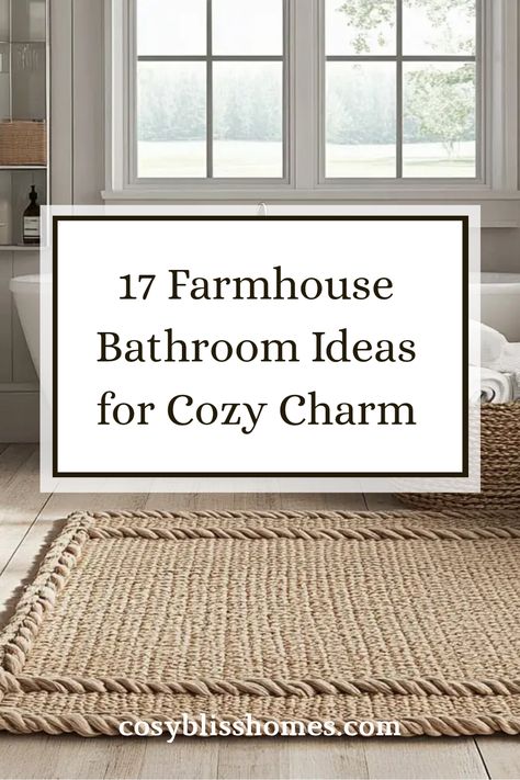 Explore these 17 farmhouse bathroom decor ideas, featuring cozy rustic updates and charming vintage accents, creating a warm and inviting retreat. Southern Living Bathrooms, Farmhouse Toilet Room, Bathroom Ideas Farmhouse Rustic, Rustic Bathroom Designs Farmhouse Style, Farmhouse Bathroom Shower Ideas, Country Farmhouse Bathroom Ideas, Country Rustic Bathroom Ideas, Cozy Bathroom Aesthetic, Farmhouse Bathroom Fixtures