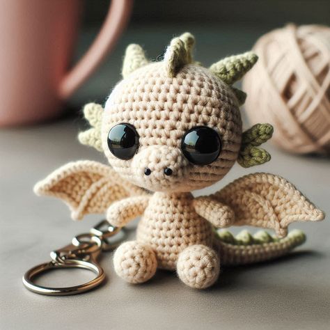 Crochet Dragon Keychain, Mini Dragon Crochet Pattern Free, Dragon Crochet Pattern Free, Dragon Crochet Pattern, Dragon Keychain, Dragon Crochet, Mini Dragon, Crochet Dragon, Pattern Free