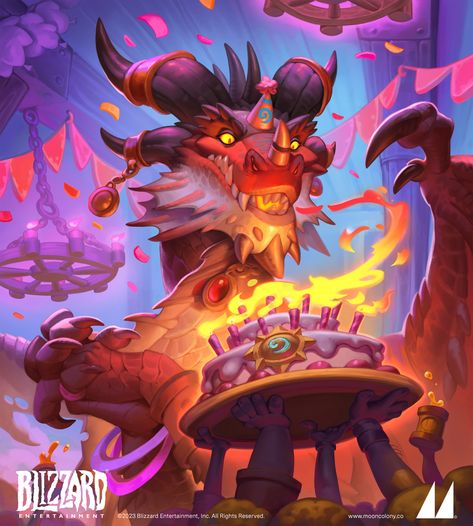 ArtStation - Hearthstone Card Art | Candlelight Alexstrasza, Mooncolony Alexstrasza Art, Slot Game Art, Hearthstone Wallpaper, Card Game Illustration, Hearthstone Artwork, Hard Drawings, Warcraft Art, Casual Art, Blizzard Hearthstone