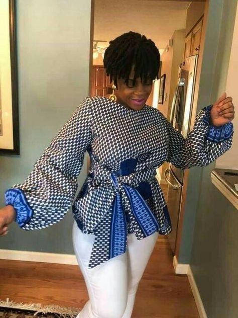 Ankara Peplum Tops, Kitenge Designs, African Blouses, Ankara Tops, African Tops, African Print Tops, Short African Dresses, African Dresses Modern, Afrikaanse Mode