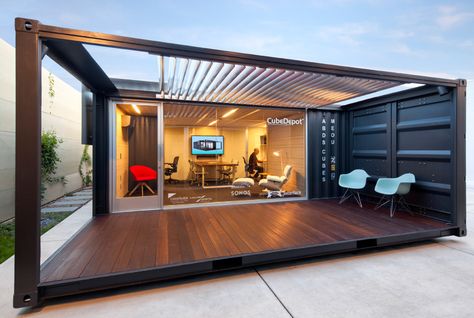 Office Container, Container Home Designs, Shipping Container Office, Container Living, Cargo Container Homes, Architect Magazine, Container Office, Modular Office, Container Buildings