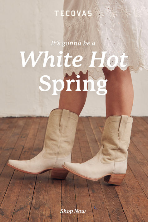 Turn spring into a stunner. Concert Shoes, Dream Building, Eras Concert, Boots For Winter, Red Era, White Cowboy Boots, Closet Collection, Wardrobe Goals, Kinds Of Clothes