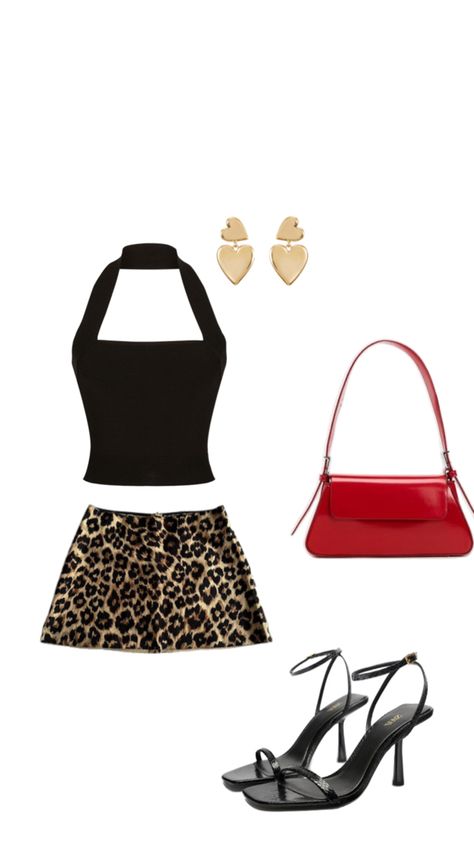 Summer outfit, going out leopard skirt Leopard Mini Dress Outfit, Going Out Outfits Skirt, Leopard Mini Skirt Outfit, Summer Night Outfit Going Out, Summer Going Out Outfit, Leopard Print Mini Skirt, Short Skirts Outfits, Summer Night Outfit, Leopard Print Outfits