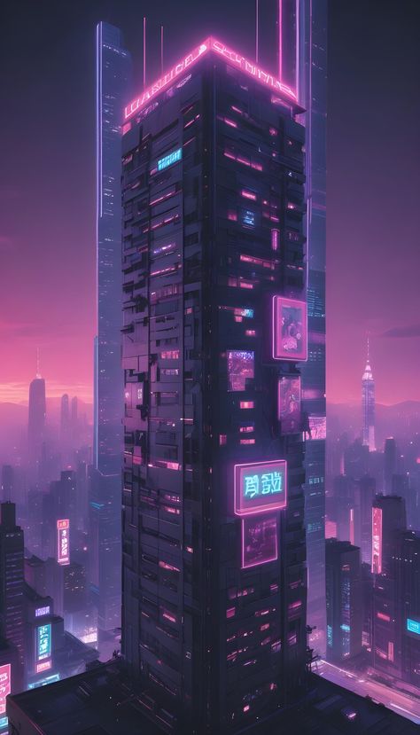 Cyberpunk Skyscraper 4k Wallpaper Each wallpaper is carefully crafted to capture the beauty and mystery of our world. Plus, with our digital download option, you can easily add these wallpapers to your collection and use them on all of your devices. Create stickers, apparel, planners, banners, pillows, covers, invites, greeting cards, party decorations, canvases, junk journals, postcards, educational programs, journals, notebooks, magnets, towels, crafts, photo backdrops, printables, bottles, mu Cyberpunk Skyscraper, Futuristic Cars Design, Vaporwave Art, Futurism, Cyberpunk City, Sketches Tutorial, Pretty Images, Futuristic Art, Futuristic City