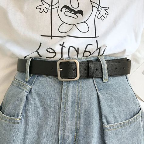 INDIE & GRUNGE Belts & CHAINS ✿ Boogzel Apparel Square Buckle Belt, Cute Belts For Jeans, Belt Aesthetic, Aesthetic Belt, 90s Belt, Grunge Belt, Belts Aesthetic, Boogzel Apparel, Thrift Board