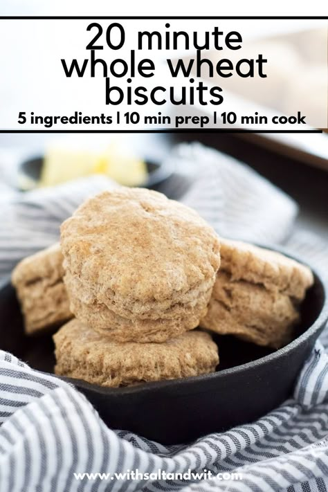 Whole Wheat Biscuits Recipe, Wheat Flour Biscuits, Clean Eating Biscuits, Whole Wheat Biscuits Healthy, Homemade Biscuits Healthy, Whole Wheat Biscuit Recipe, Whole Grain Biscuits, Whole Wheat Biscuits Easy, Healthy Breakfast Biscuits