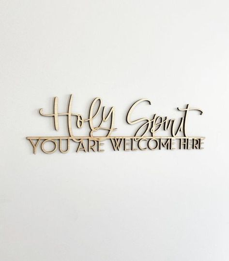 Holy Spirit Decoration Ideas, Christian Laser Cut Ideas, Holy Spirit Quotes, Christian Gift Shop, Church Foyer, Spirit Signs, People Who Care, Scripture Signs, Prayer Wall