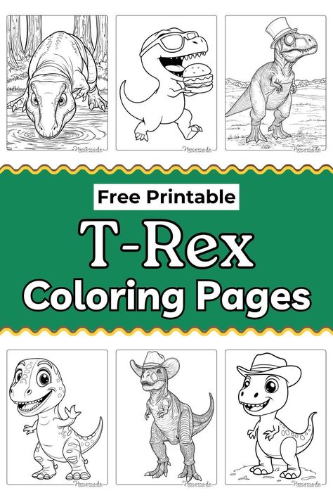 For dinosaur fans of all ages! These T-Rex coloring pages include cute and fun designs for kids, as well as realistic T-Rex scenes for teens and adults. Perfect for a roaring good time with crayons and markers. Build A Dinosaur Printable, Dinosaur Patterns Printable, Build A Dinosaur, Dinosaur Coloring Sheets, Dinosaur Patterns, Dinosaur Printable, Colouring Sheets For Adults, Cute T Rex, Monster Coloring Pages