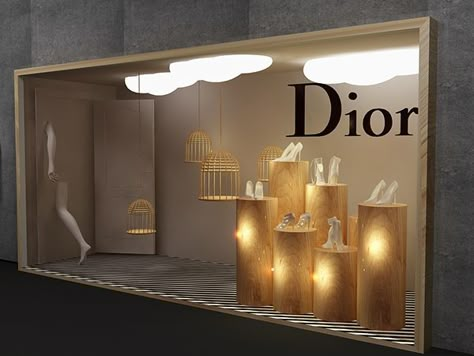 Dior Window Display, Luxury Window Display, Blue Salon, Dior Store, Fashion Window Display, Window Display Retail, Show Window, Display Retail, Jewelry Store Design