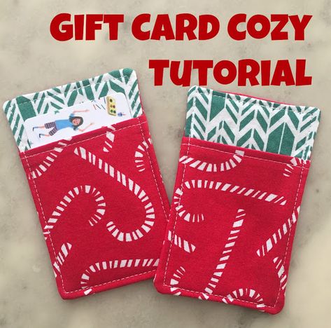 Gift Cards For Teachers, Gift Card Holder Diy, Diy Sewing Gifts, Christmas Gift Card Holders, Sewing To Sell, Gift Card Holders, Diy Gift Card, Beginner Sewing Projects Easy, Christmas Gift Card