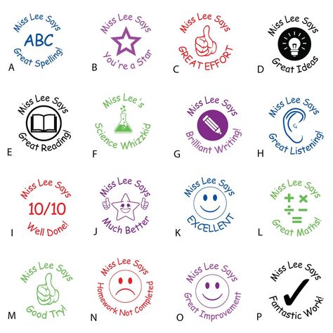 Teacher School Stamps Personalised Custom Ink Praise Reward Motivational 25mm | eBay Teacher Stamps Personalized, Teachers Presents, School Stamps, Teacher Stamps, School Equipment, Ideas For Teachers, Personalised Stickers, Stamp Diy, Teacher Material