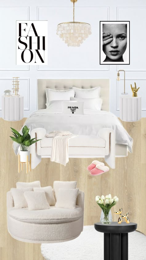 Chanel Themed Bedroom, Dream Teen Bedrooms, College Decorations, Coastal Room Decor, Aesthetic Chanel, Emma Ross, Room Revamp, White Room Decor, Aesthetic Stores