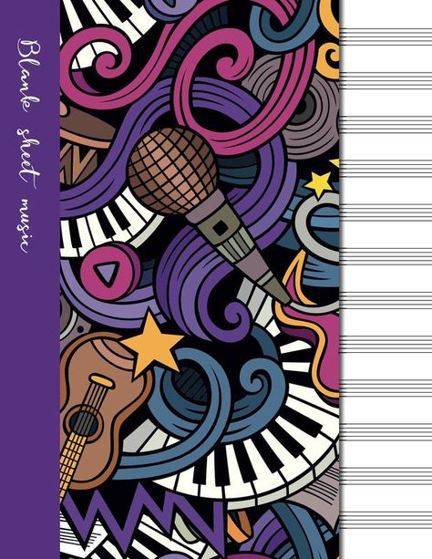 Music manuscript paper / staff paper / perfect-bound notebook for composers, musicians, songwriters, teachers and students www.lusciousbooks.co.uk/blank-sheet-music #music Blank Sheet Music, Certificate Format, Music Notebook, Music Manuscript, Music Journal, Notebook Cover Design, Music Class, Notebook Cover, Folk Music