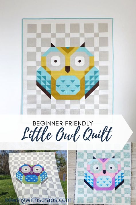 Owl Paper Piecing Pattern, Owl Quilts Ideas, Owl Quilt Block Pattern Free, Owl Quilt Pattern Free, Owl Quilt Block, Sewing With Scraps, Owl Quilt Pattern, Owl Baby Quilts, Owl Quilts