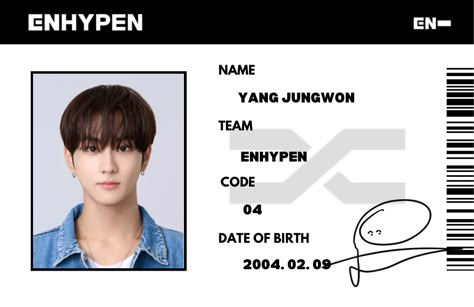 Enhypen
Jungwon
Id card Enhypen 1x1 Id Picture, Jungwon Id Photo, Jungwon Printable, Jungwon Id, Enhypen Id Card, Enhypen Id, Enhypen Printable, Enhypen Poster, Id Card Template