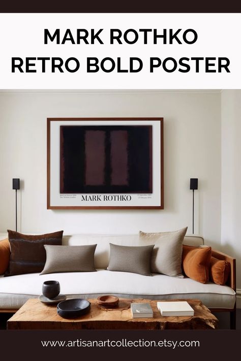 Mark Rothko Retro Bold Poster, Moody Abstract Print, Exhibition Poster, Mark Rothko Painting, Abstract Wall Art, Printable Download, AAC68 Mark Rothko Paintings, Dubai Hills, Rothko Paintings, Print Exhibition, Mark Rothko, Download Printables, Wall Art Printable, Exhibition Poster, Painting Abstract