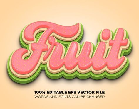 Candy Typography, Guava Fruit, Logo Samples, Graphic Trends, 3d Text Effect, 3d Text, Illustrator Tutorials, Text Effects, Graphic Design Posters