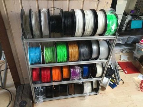 10 Must-Have 3D Printing Filament Accessories | All3DP Toy Collection Room, Office Craft Room Combo, 3d Printer Enclosure, Interior Design Crafts, Printer Storage, Carbon Fiber Composite, Spool Holder, 3d Printer Designs, 3d Printer Accessories