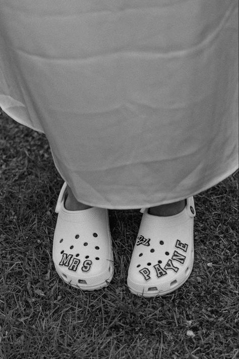 Bride Crocs Shoes, Wedding Crocs For Bride, Bride Crocs, Bridal Crocs, Wedding Crocs, Wedding Shoes Comfortable, Magnetic Force, Shoe Ideas, Bridesmaid Box