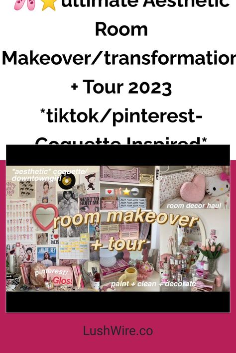 🩰⭐️ultimate Aesthetic Room Makeover/transformation Tour 2023 *tiktok/pinterest- Coquette Inspired* Aesthetic Room Makeover, Pinterest Coquette, Ruffle Curtains, Chic Spaces, Room Transformation, Of Aesthetic, Cozy Nook, Faux Fur Throw, Vintage Chandelier