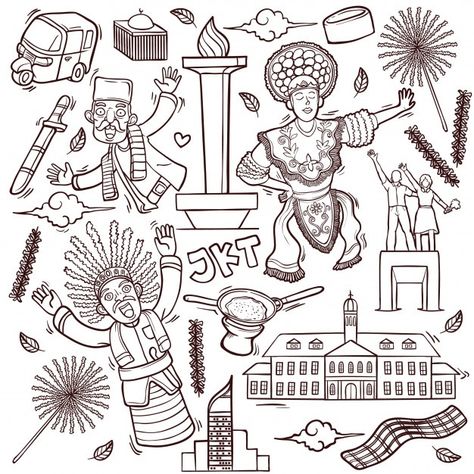 Outline isolated doodles illustration of... | Premium Vector #Freepik #vector #vintage #abstract #travel #hand Multi Cultural Art, Old Man Birthday, Doodles Illustration, Graffiti Doodles, Indonesian Art, Computer Wallpaper Desktop Wallpapers, Doodle Art Drawing, Doodle Illustration, Icon Illustration