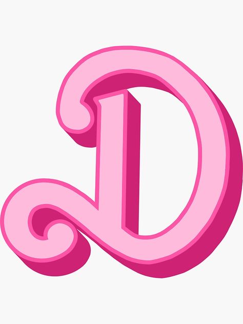 Barbie Font Free, Barbie Letters, D Preppy Letter, Barbie Font Free Download, Barbie Alphabet Letters, Initial D, Bubble Stickers, Aesthetic Fonts, School Labels