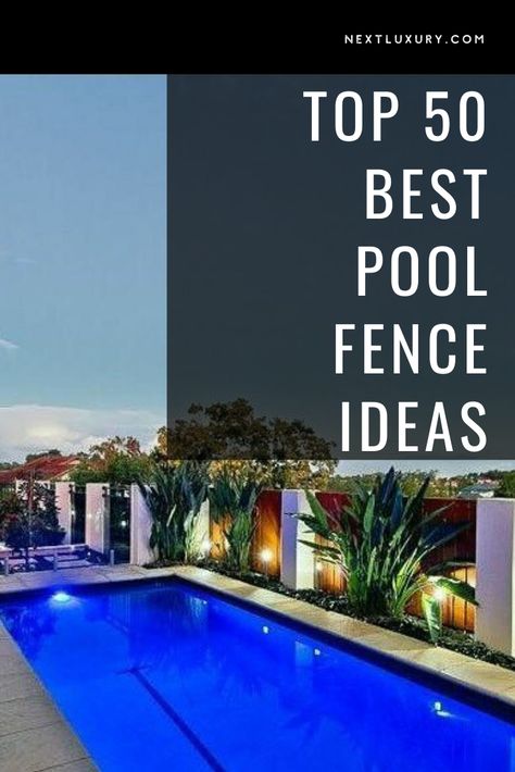 Pool Fence Decorating Ideas, Pool Fences Ideas, Privacy Fence Around Pool, Swimming Pool Fence Ideas, Pool Privacy Fence, Pool With Fence, Tiny Pool House, Pool Fencing Landscaping, Swimming Pool Aesthetic