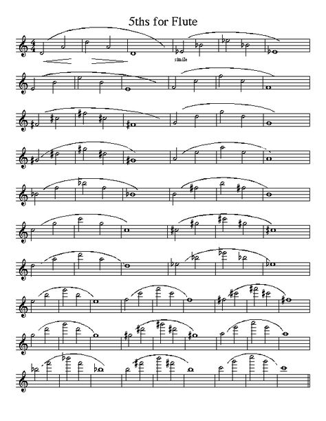 Flute 5ths Warm Up Flute Practice, Flute Lessons, Flute Sheet Music, Jr High, Music Practice, Major Scale, Flute Music, Piano Sheet, Transcription