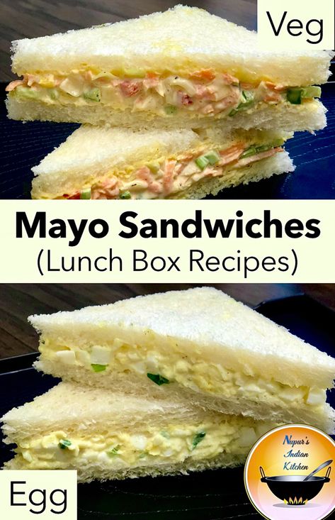 Mayo Sandwiches
Veg Mayo Sandwich
Egg mayo sandwich 
Egg salad sandwich Egg Mayonnaise Sandwich, Mayo Sandwich Recipes, How To Make Mayo, Egg Mayo Sandwich, Sandwich Recipe Videos, Easy Sandwiches, Box Sandwich, Boxed Lunches, Easy Lunch Box Recipes