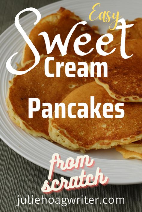 Sweet Cream Pancakes, Sweet Cream Pancakes Recipe, Make Pancakes From Scratch, Cream Pancakes, Oatmeal Breakfast Bars, Make Pancakes, Delicious Pancakes, Pancakes From Scratch, Breakfast Bagel