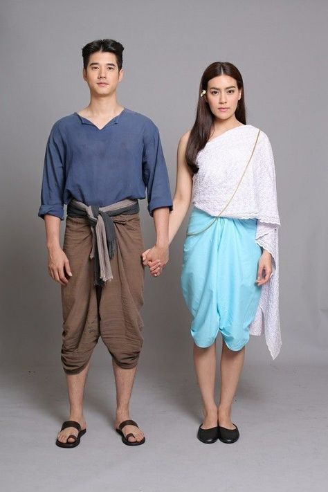 Atla Clothes, Lighting Pose, Thailand Costume, Traditional Thai Dress, Creative Dress, Millie Bobby Brown Movies, Loy Krathong, Mario Maurer, Thai Pants