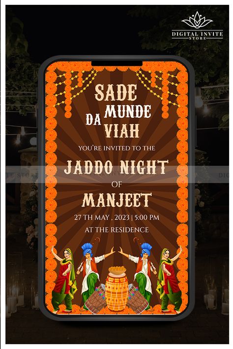 This Electronic Jago party Sikh invitations template download is one, that you can easily play around with to match your Jaggo Night decor & theme.
We hope to make your traditional Jaggo Party invites or Punjabi invitations function a memorable one! Dhol Night Invite, Jaggo Invitation Cards, Punjabi Night, Indian Truck Art, Unique Wedding Save The Dates, Indian Truck, Bride To Be Decorations, Unique Wedding Cards, House Warming Invitations