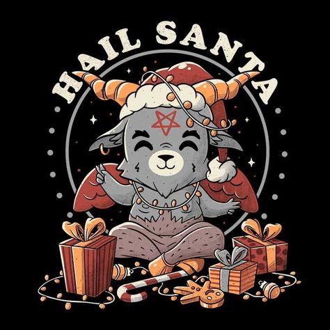 Evil Christmas, Hail Santa, Cute Evil, Day Of The Shirt, Creepy Christmas, Dark Christmas, Witchy Wallpaper, Halloween Poster, Kawaii Wallpaper