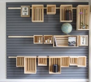 25+ Smart Adjustable Shelving Ideas, Smart Adjustable Shelving Inspiration is a part of our design inspiration series.See More >>> Cleat Storage, Wood Crate Shelves, French Cleat Storage, Wall Storage Systems, Wall Storage Shelves, Crate Shelves, Retail Shelving, Regal Design, Wall Shelves Design