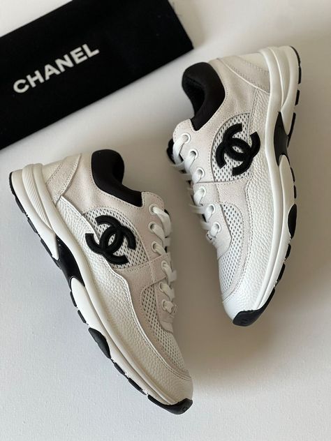 Chanel Tennis Shoes, Chanel Trainers, Winter Coat Outfits, Chanel Sneakers, Dior Sneakers, Hype Shoes, Gift Love, Dream Shoes, Luxury Goods