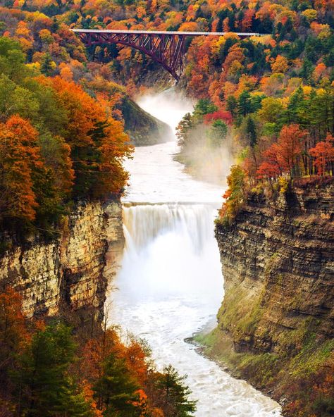 West Virginia Waterfalls, New York State Parks, Letchworth State Park, New England Road Trip, Travel Destinations Bucket Lists, Vacation Places, New York Travel, Weekend Trips, Beautiful Places To Visit