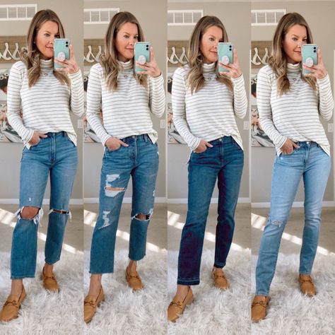 Check out my Instagram Reel comparing nine current jeans styles. Demi boot, Straight, Bootcut, Flare and more. @dwelling_well_style on Instagram. Tap pic for the link to these styles (plus the top and shoes). Madewell, J. Crew, Old Navy, + Target Mules Ankle Bootcut Jeans Outfit, Current Jeans, Target Mules, Bootcut Jeans Outfit, Instagram Reel, Better Style, Petite Shorts, Jeans Outfit, Affordable Fashion