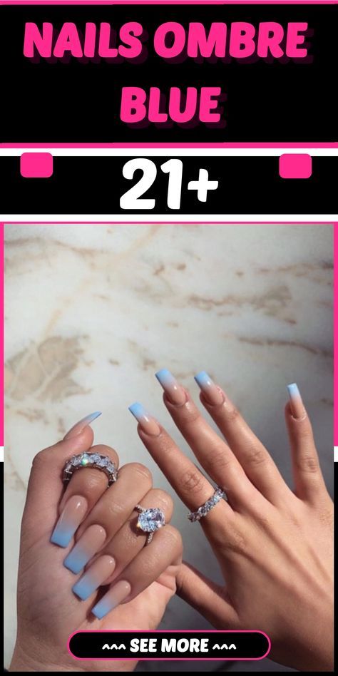 Nails Ombre Blue, Ombre Blue Nails, Manicure Routine, Fall Landscaping, Blue Ombre Nails, Color Transition, Nails Ombre, Nail Trend, Chinese Money Plant