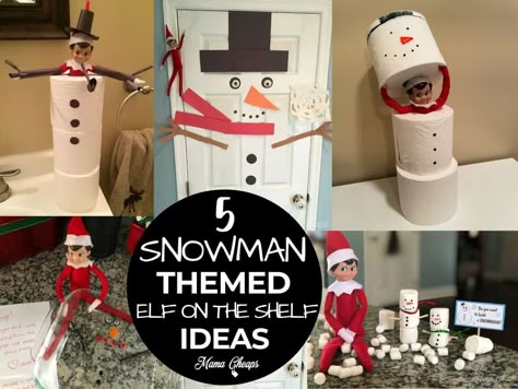 Snowman Themed Elf on the Shelf Ideas - Mama Cheaps® Snowman Elf On The Shelf, Elf On The Shelf Snowman, Marshmellow Snowman, Melted Snowman, Elf Fun, Diy Snowman, Elf Ideas, Elf On The Shelf Ideas, Frosty The Snowmen