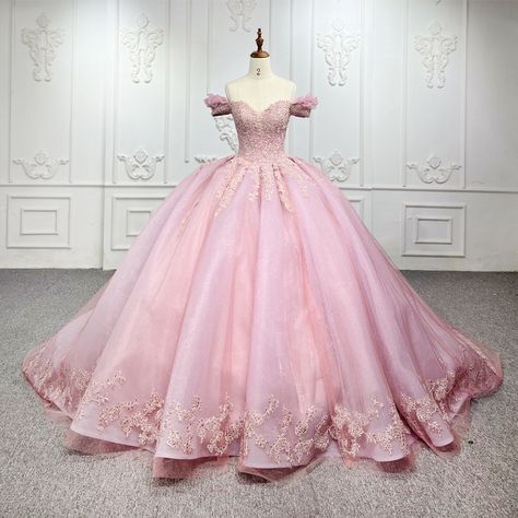 Pink Ball Gown Dress, Gown For Bride, Organza Ball Gown, Quinceanera Themes Dresses, Quinceañera Ideas, Quinceanera Dresses Pink, Pink Ball Gown, Ball Gown Dress, Pretty Quinceanera Dresses