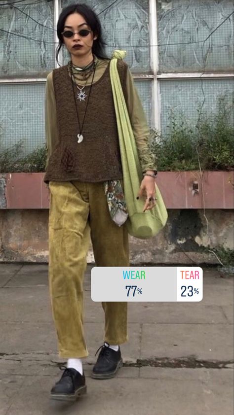 Earthtone Outfits, Hippie Winter Outfits, Grunge Fairycore Outfits, Earth Toned Outfits, Fae Court, Earthy Fashion, Earthy Outfits Aesthetic, Grunge Fall Outfits, Olive Green Outfit